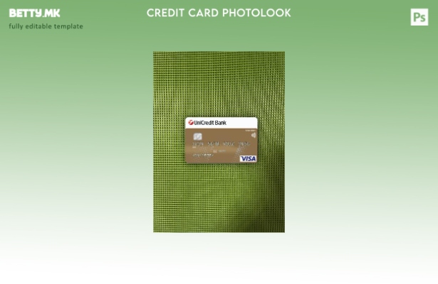 Модерен стил Германија UniCredit Bank шаблон за фото изглед на кредитна картичка